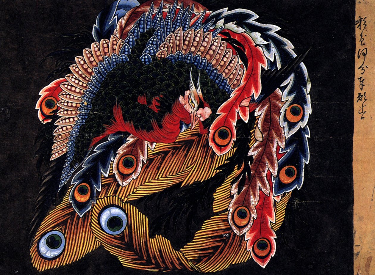 Sufit świątyni Ganshoin w Obuse autorstwa Katsushika Hokusai
