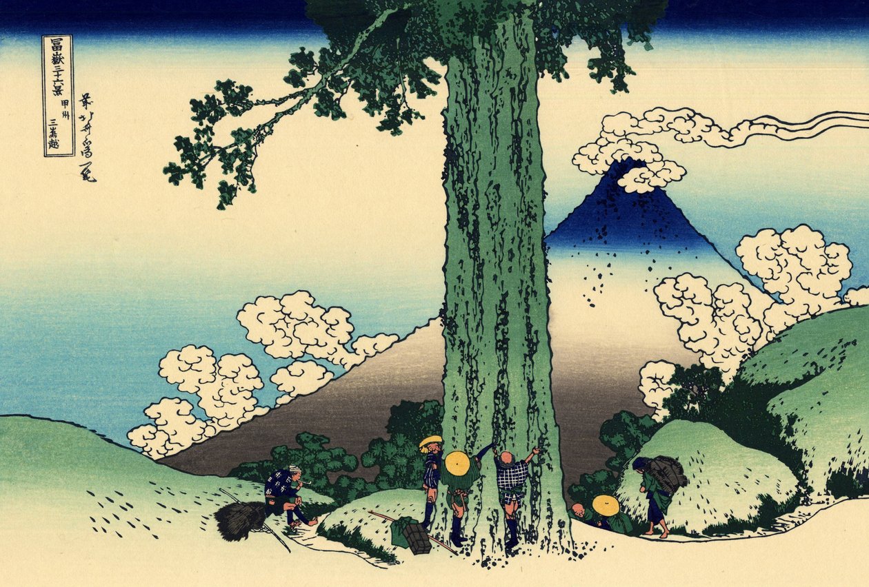 Przełęcz Mishima w prowincji Kai autorstwa Katsushika Hokusai