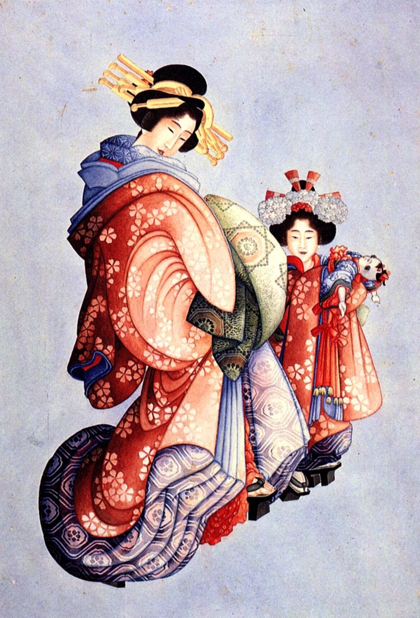 Oiran plan d łysy autorstwa Katsushika Hokusai