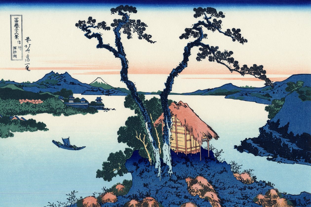 Shinshū Suwa-ko autorstwa Katsushika Hokusai