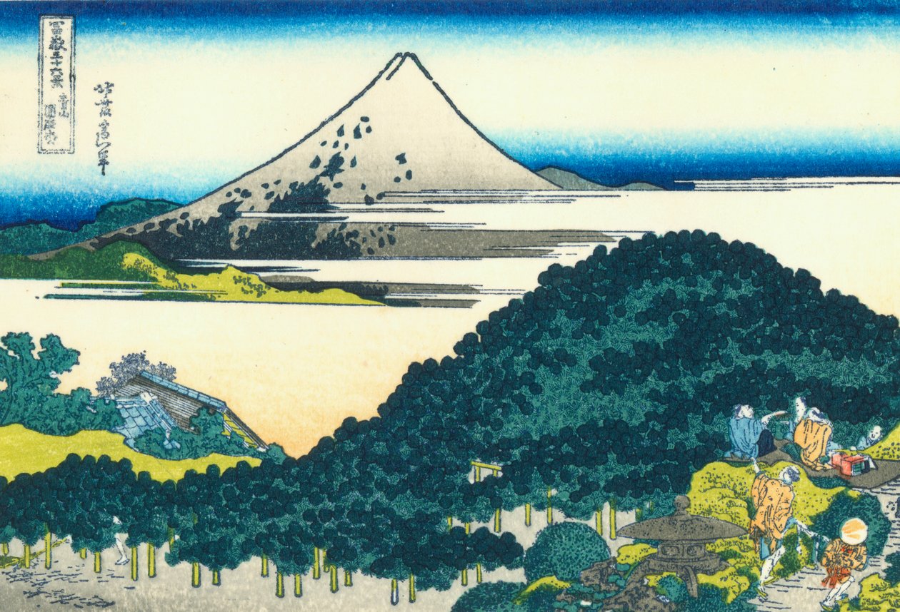 Okrągłe sosny Aoyama autorstwa Katsushika Hokusai