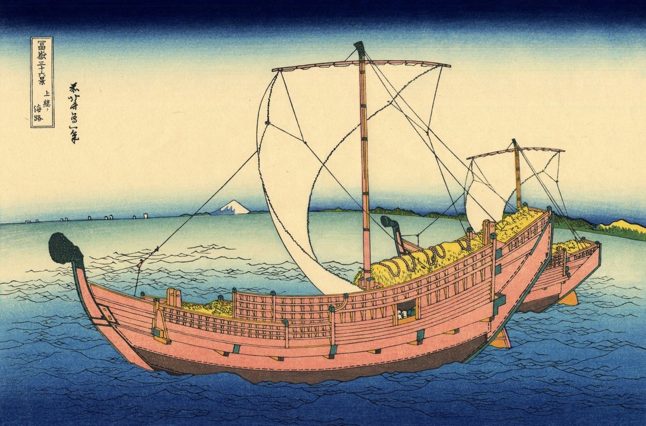 Szlak morski prowincji Kazusa autorstwa Katsushika Hokusai