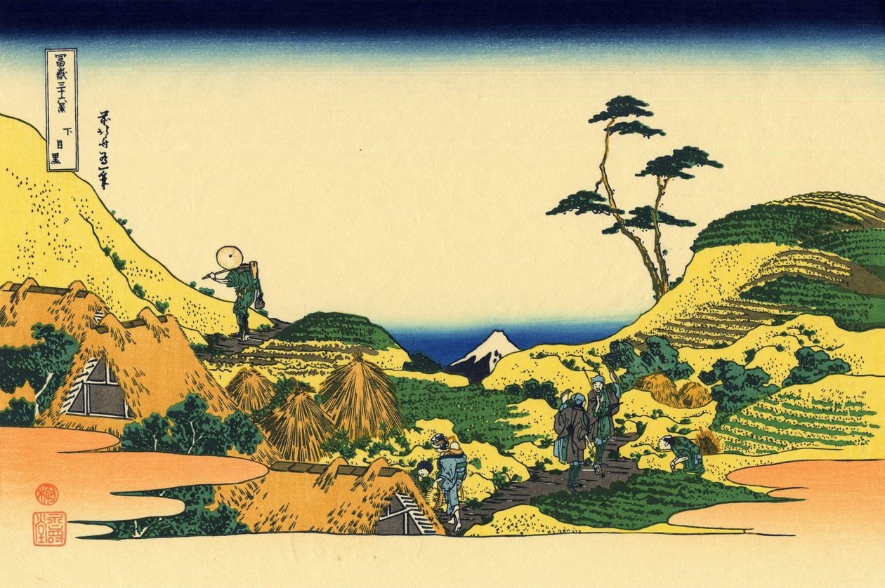Shimomeguro autorstwa Katsushika Hokusai