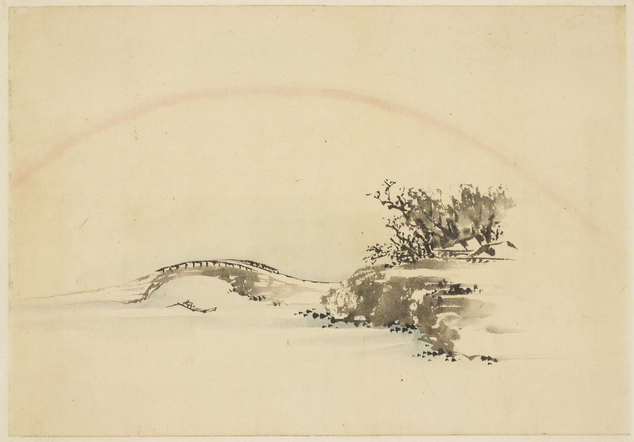 Krajobraz z tęczą autorstwa Katsushika (school of) Hokusai