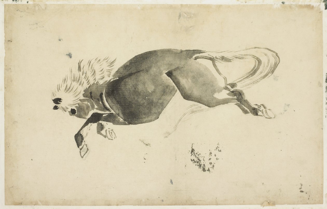 Biegnący koń, c.1815-1849 (tusz na papierze) autorstwa Katsushika (school of) Hokusai