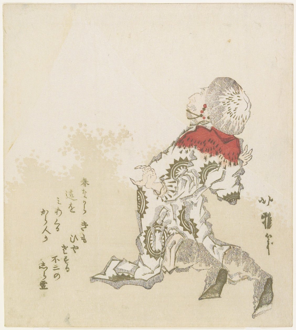 Koreańczyk zaskoczony widokiem góry Fuji, ok. 1830 r. autorstwa Katsushika Hokuga