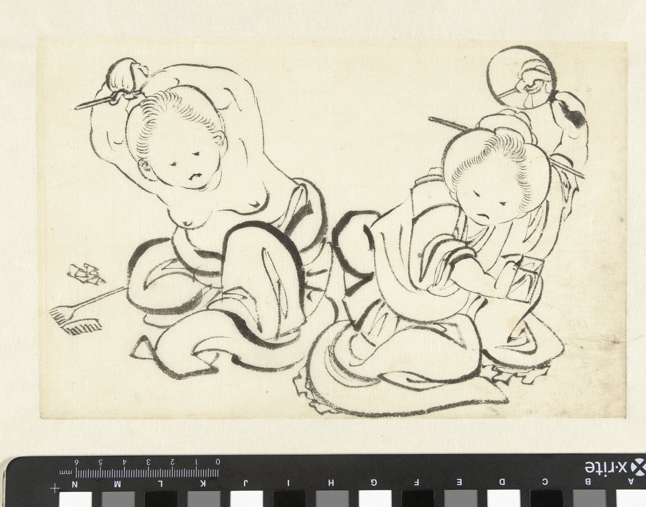 Dwie kobiety podczas strzyżenia autorstwa attributed to Katsushika Hokusai