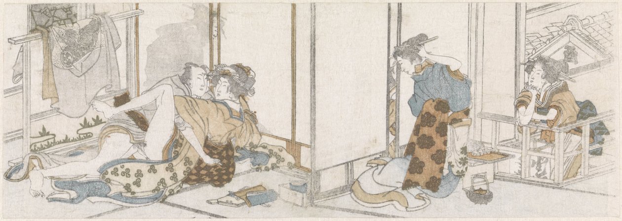 Zakochana para szpiegowała autorstwa Katsushika Hokusai (possibly)