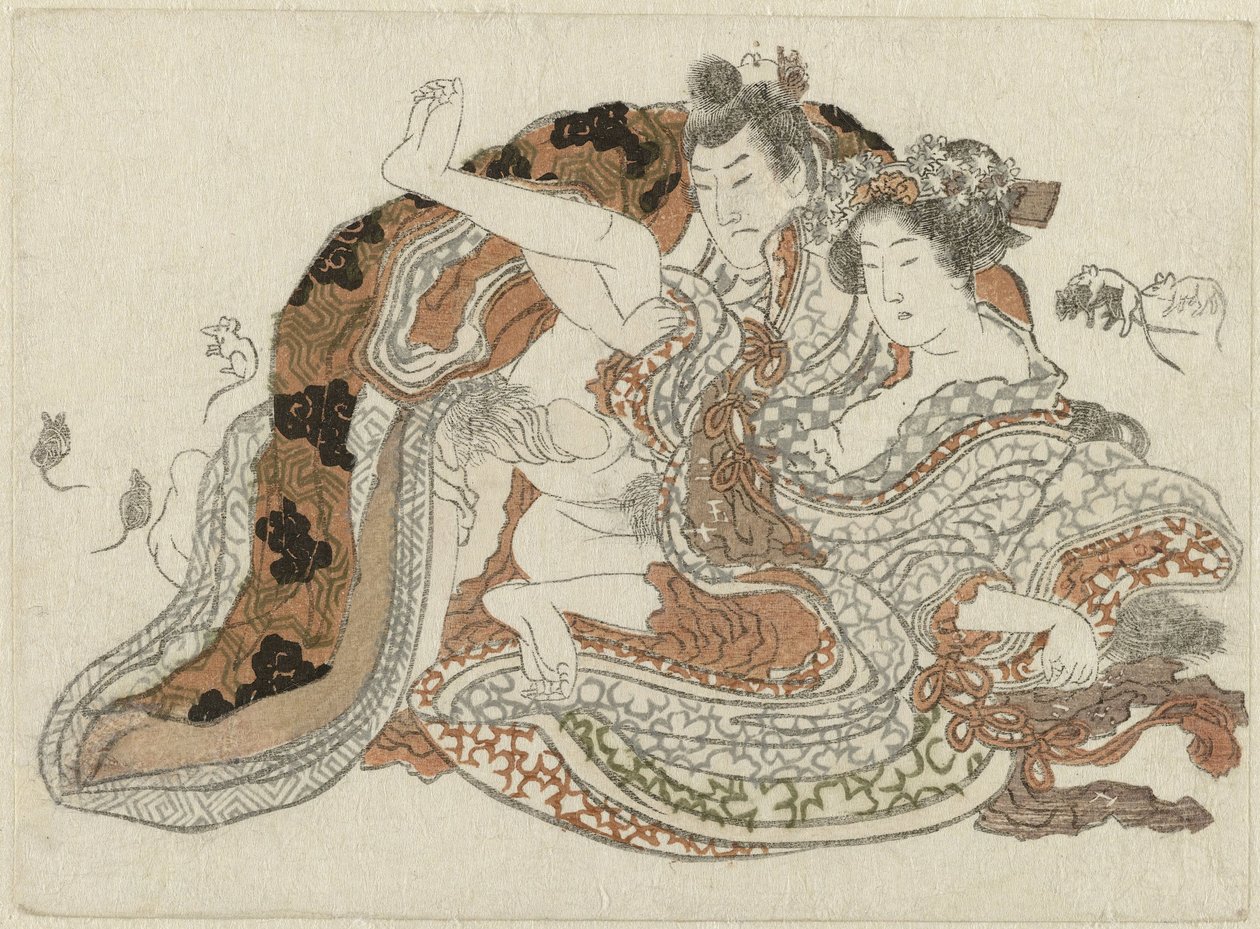 Kocham parę i szczury? autorstwa Katsushika Hokusai (possibly)
