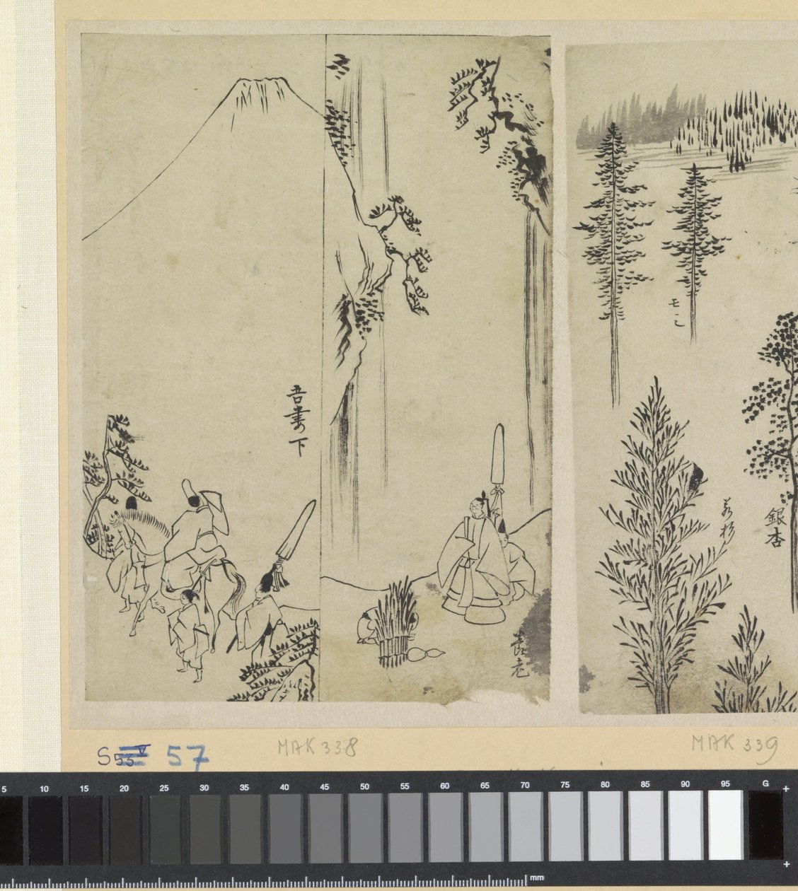 Jeździec z orszakiem i pozdrowienie daimyo autorstwa Katsushika Hokusai (possibly)