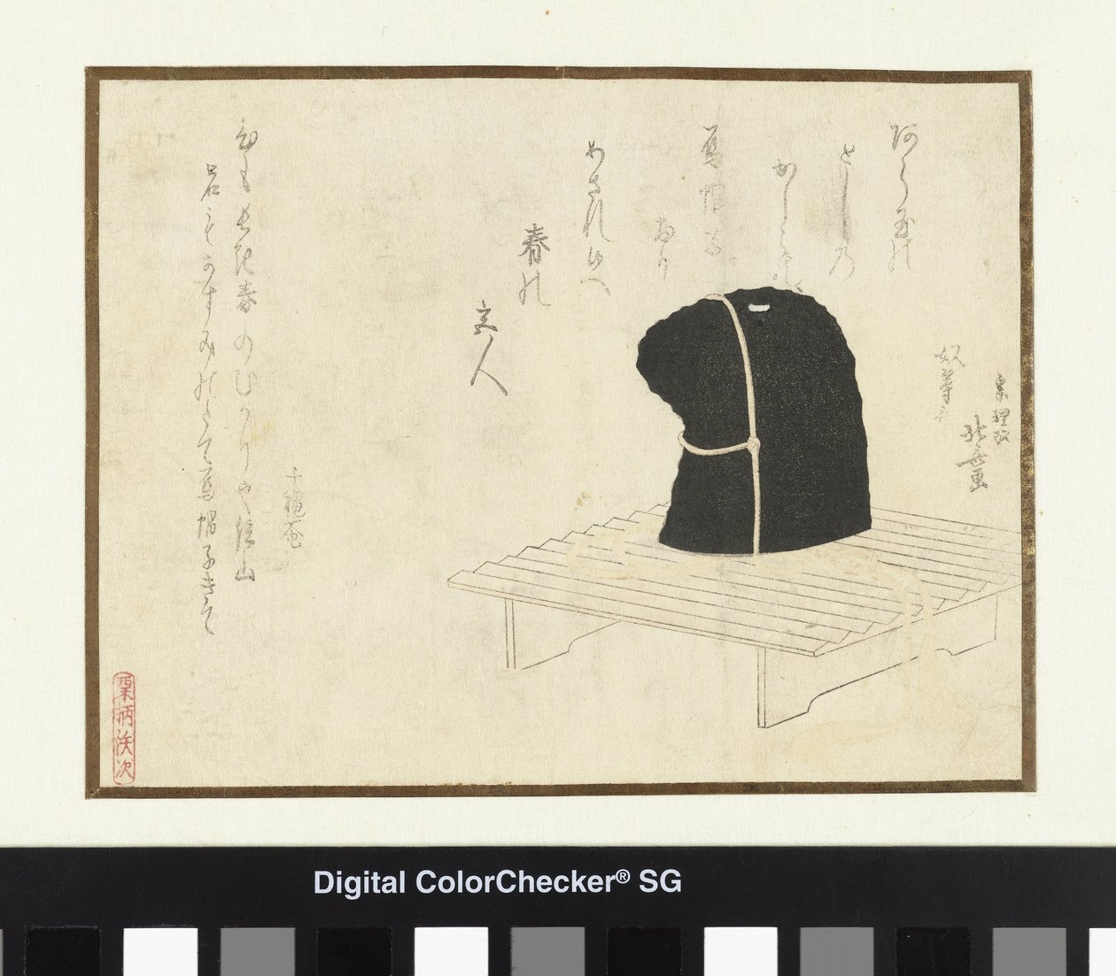 Czapka na stojaku autorstwa Katsushika Hokusai