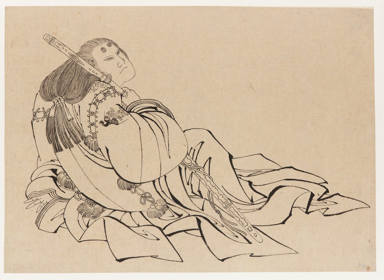 Dworzanin, koniec XVIII – początek XIX wieku. autorstwa Katsushika Hokusai