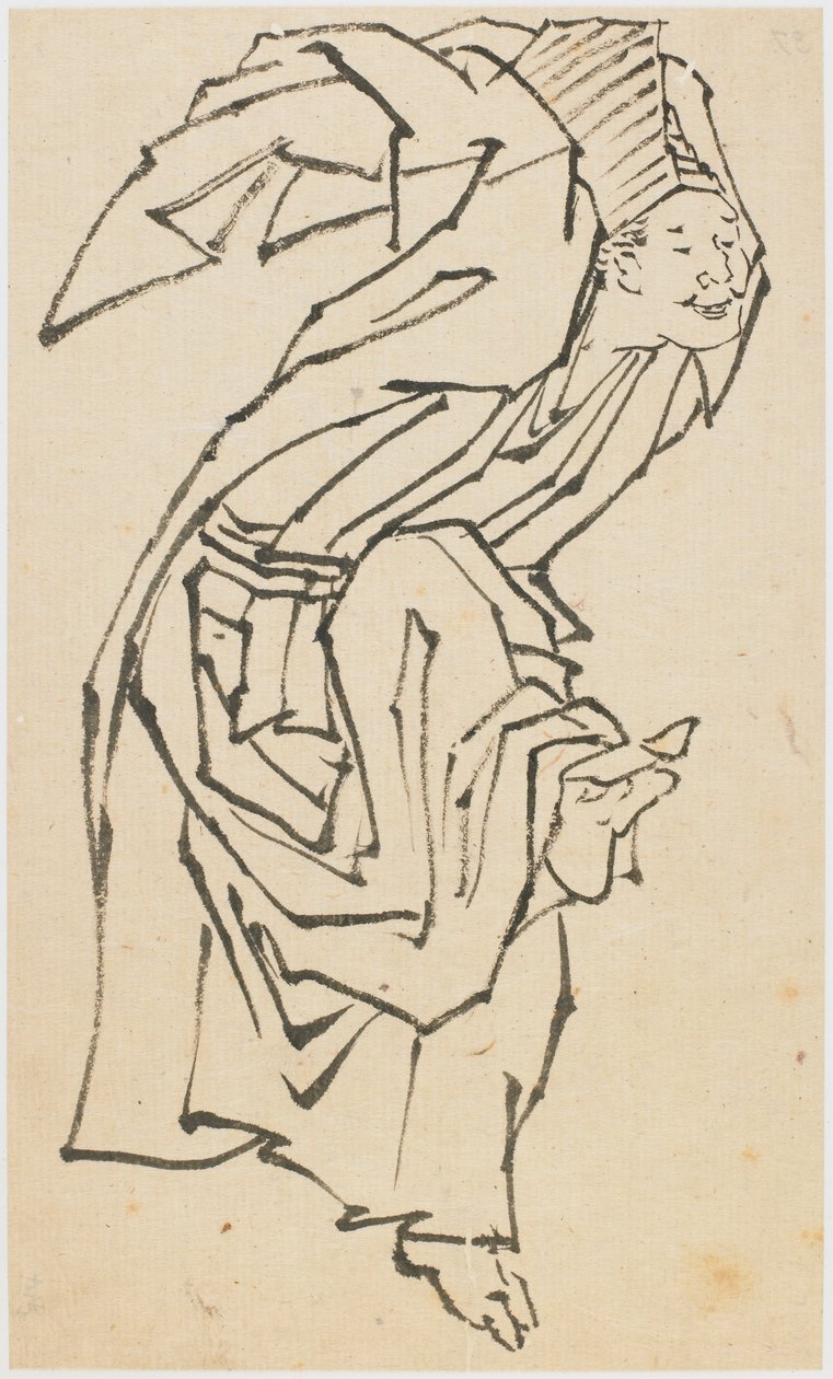 Tancerz sambaso, koniec XVIII-początek XIX wieku. autorstwa Katsushika Hokusai