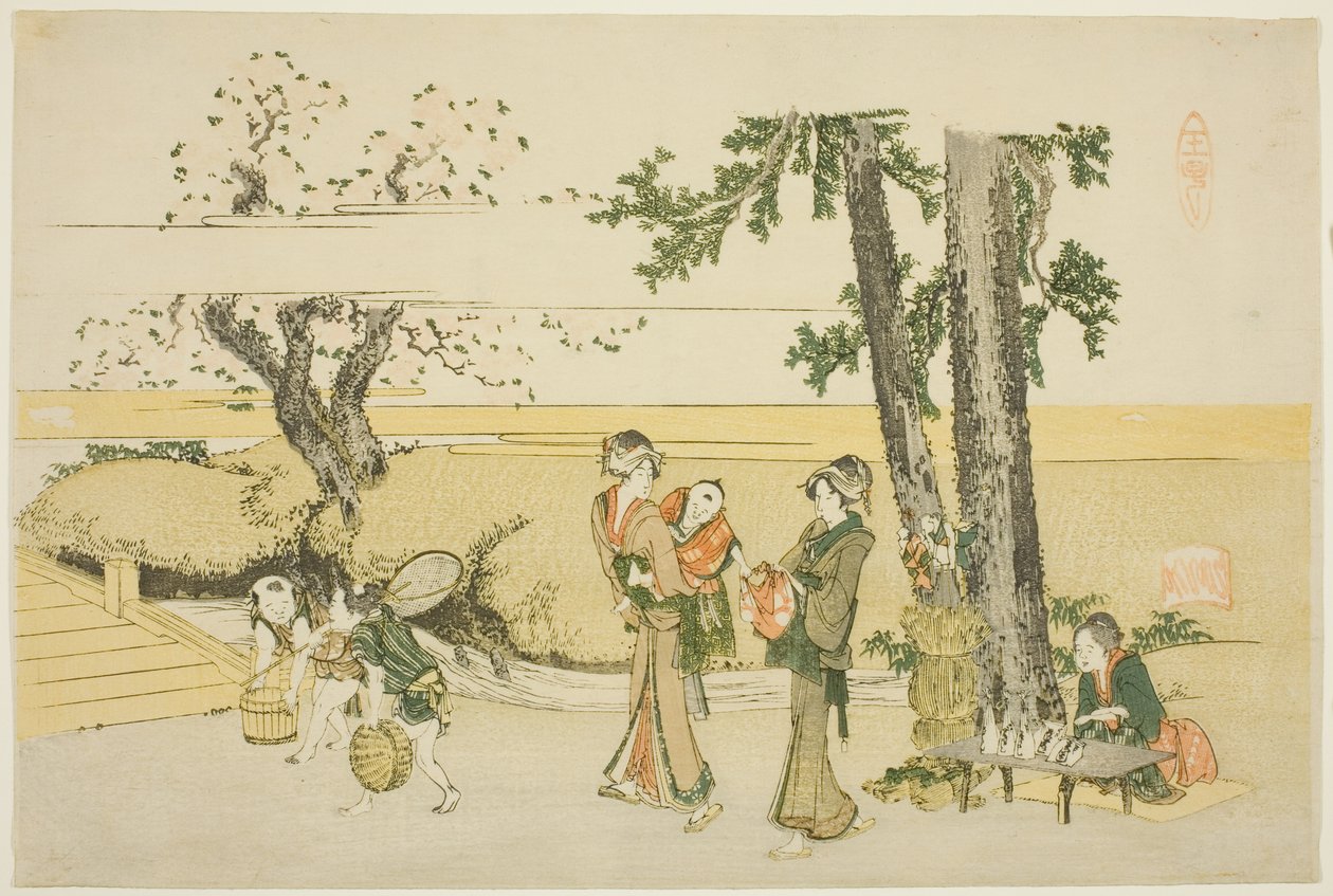 Scena przydrożna (Oji) autorstwa Katsushika Hokusai