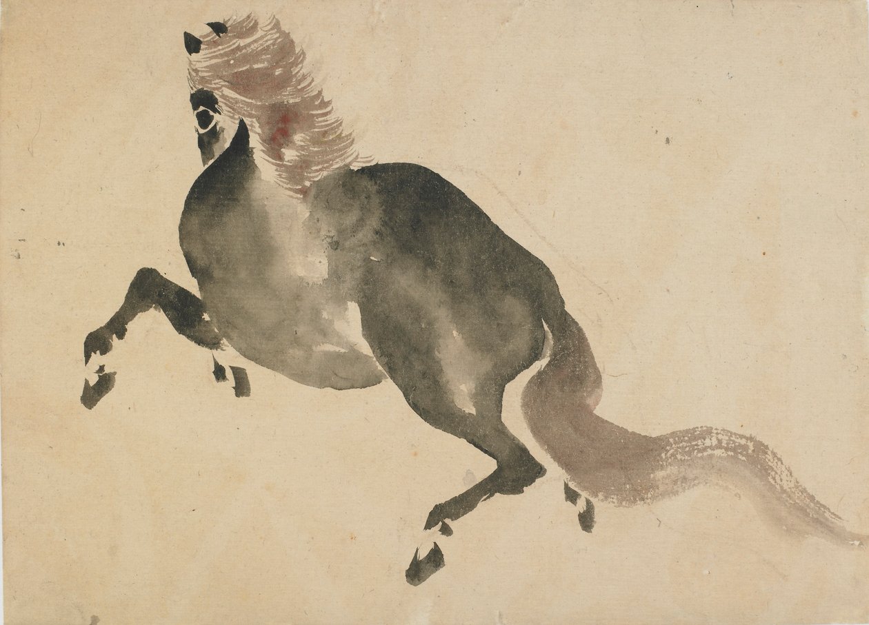 Biegnący koń, koniec XVIII – początek XIX wieku. autorstwa Katsushika Hokusai