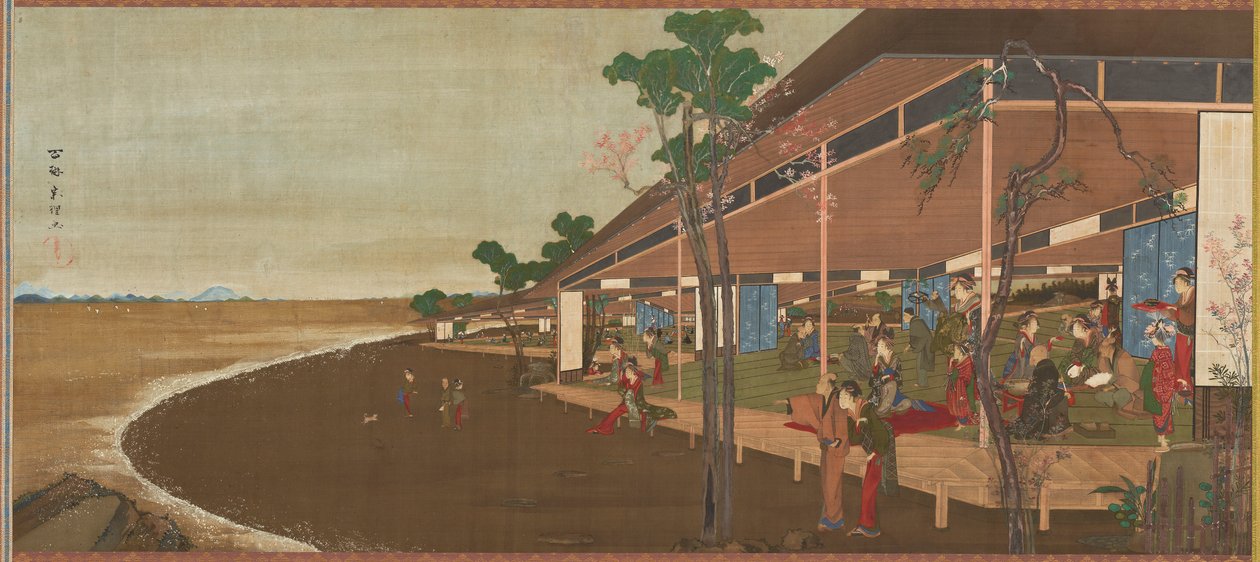 Nadmorski kurort z przełomu XVIII i XIX wieku. autorstwa Katsushika Hokusai