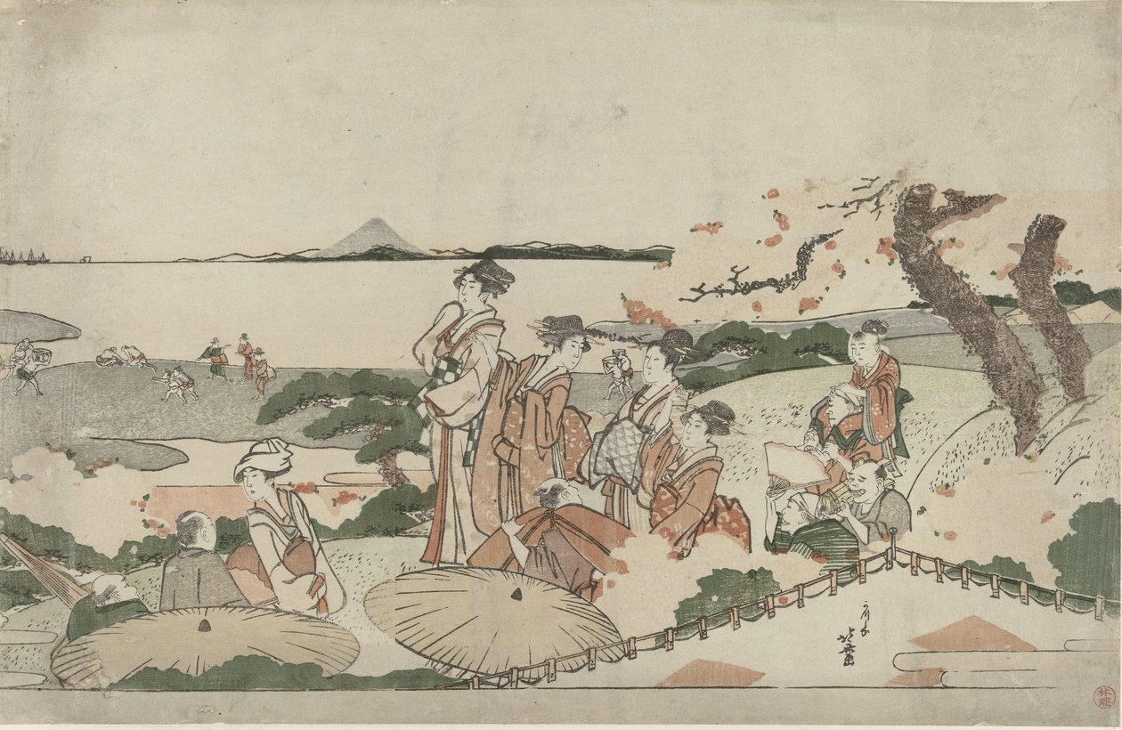 Podziwiaj kwiat wiśni w Gotenyama autorstwa Katsushika Hokusai