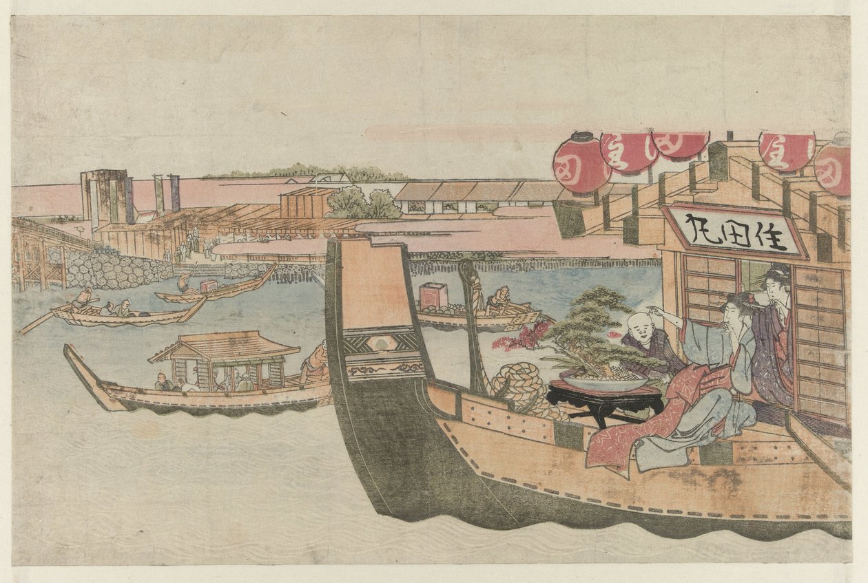 Pływanie łodzią po rzece Sumida autorstwa Katsushika Hokusai