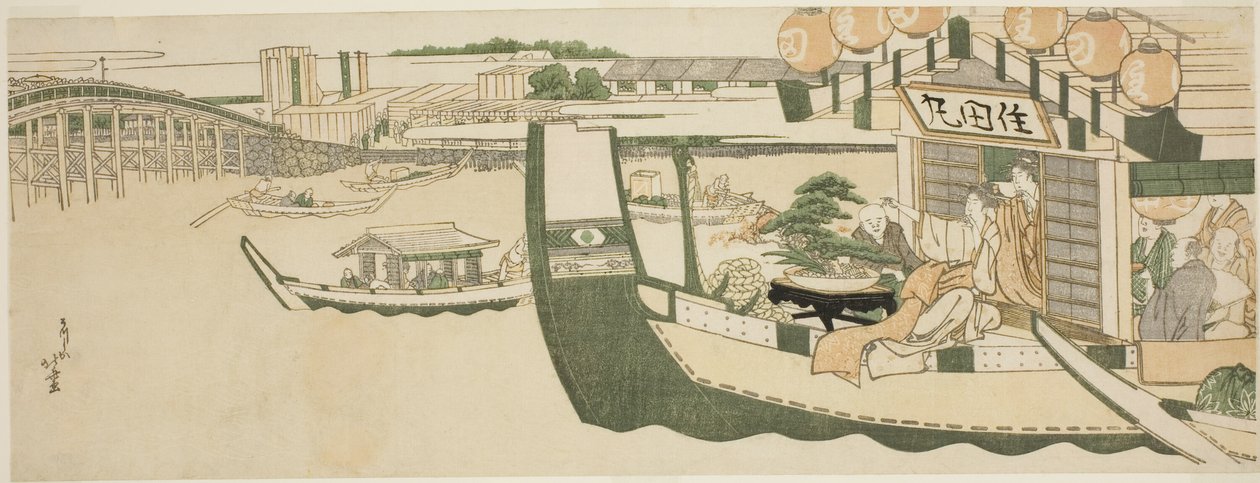 Imprezy żeglarskie na rzece Sumida autorstwa Katsushika Hokusai