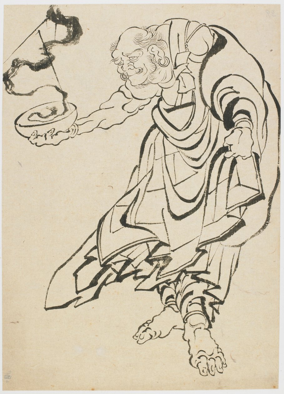 Figura buddyjska, koniec XVIII-początek XIX wieku. autorstwa Katsushika Hokusai
