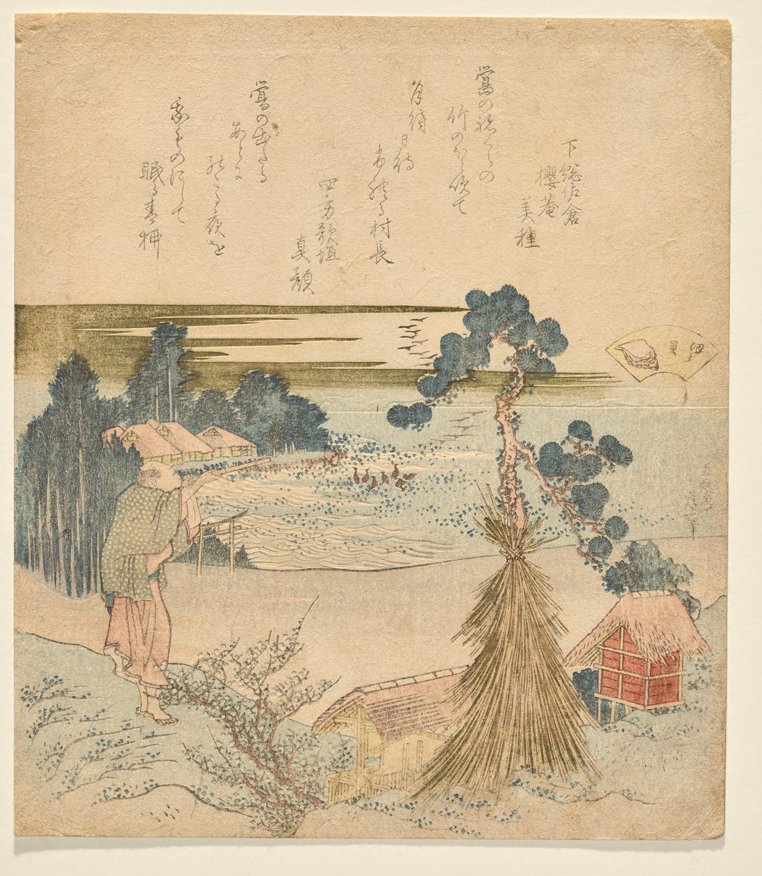 Muszla z serii Genroku Poem-Shell Matching Game autorstwa Katsushika Hokusai