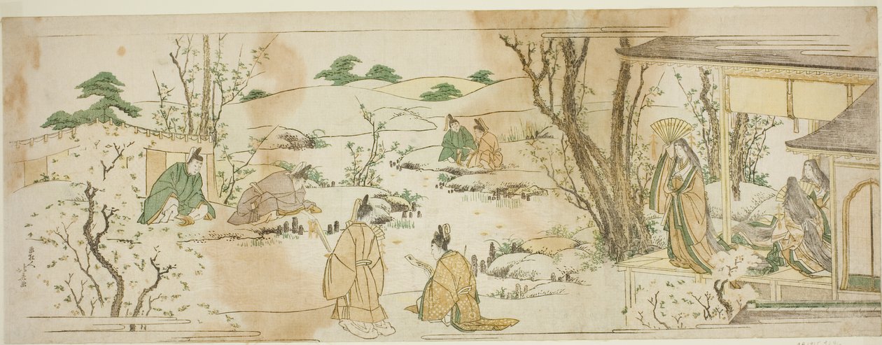 Wydarzenie dworskie wzorowane na Lanting Gathering autorstwa Katsushika Hokusai