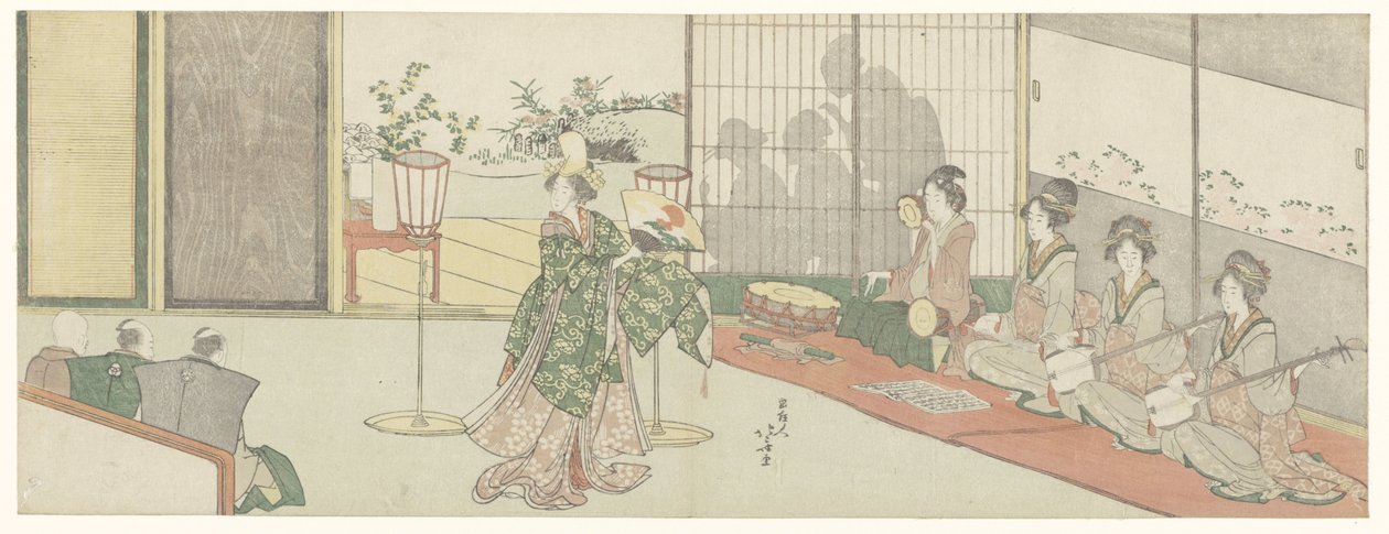 Występ taneczny autorstwa Katsushika Hokusai