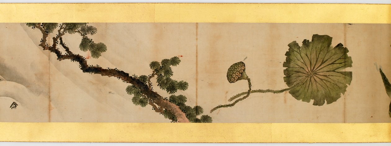 Szczegół ręcznego przewijania z różnymi obrazami, okres Edo, 1839 tusz i kolor na papierze autorstwa Katsushika Hokusai