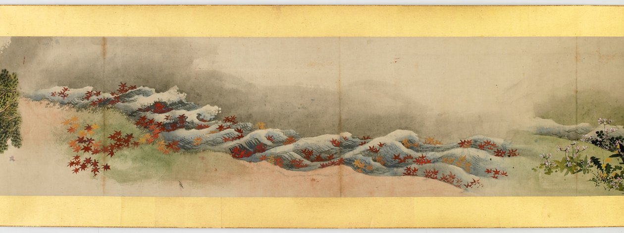 Szczegół ręcznego przewijania z różnymi obrazami, okres Edo, 1839 tusz i kolor na papierze autorstwa Katsushika Hokusai