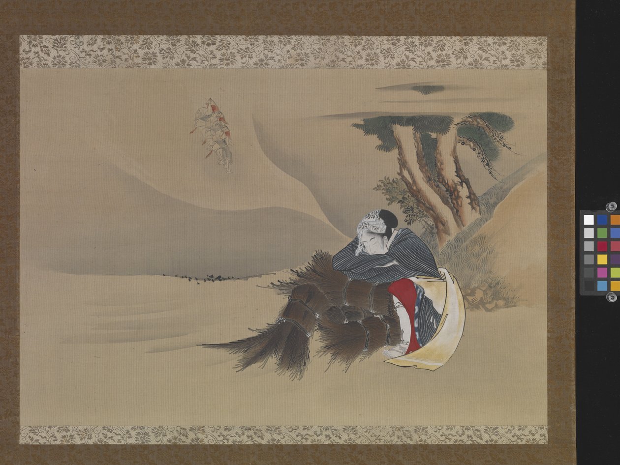 Dream Of The Rush Gatherer (atrament, kolory na jedwabiu) autorstwa Katsushika Hokusai