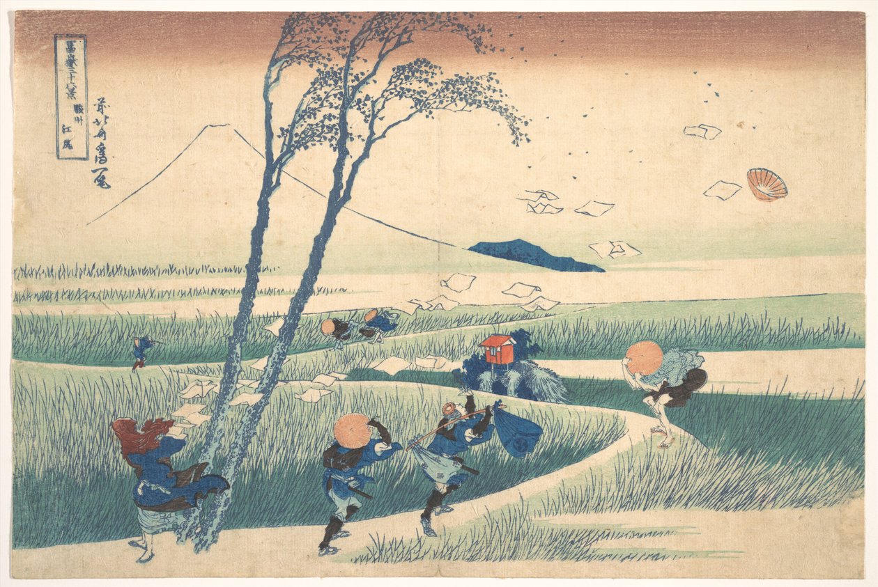 Ejiri w prowincji Suruga (Sunshū Ejiri), z cyklu „Trzydzieści sześć widoków góry Fuji” (Fugaku sanjūrokkei) autorstwa Katsushika Hokusai