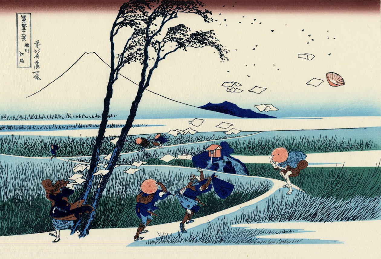 Ejiri w prowincji Suruga, ok. 1830 (odbitka drzeworytowa) autorstwa Katsushika Hokusai