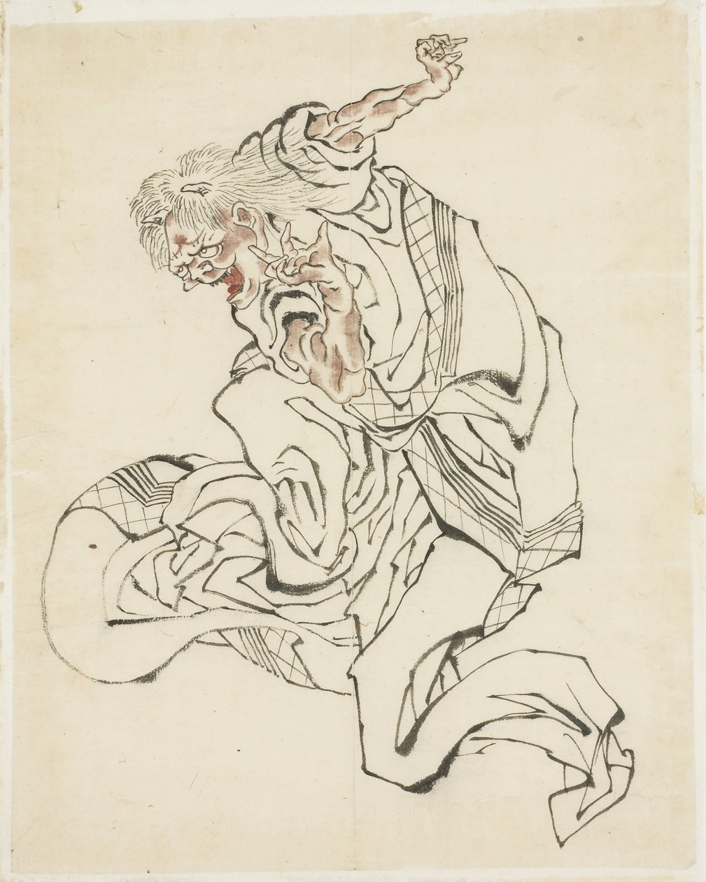 Kobieta Oni (ilustracja do baśni ludowej), ok. godz. 1815-49 (tusz i kolor na papierze) autorstwa Katsushika Hokusai
