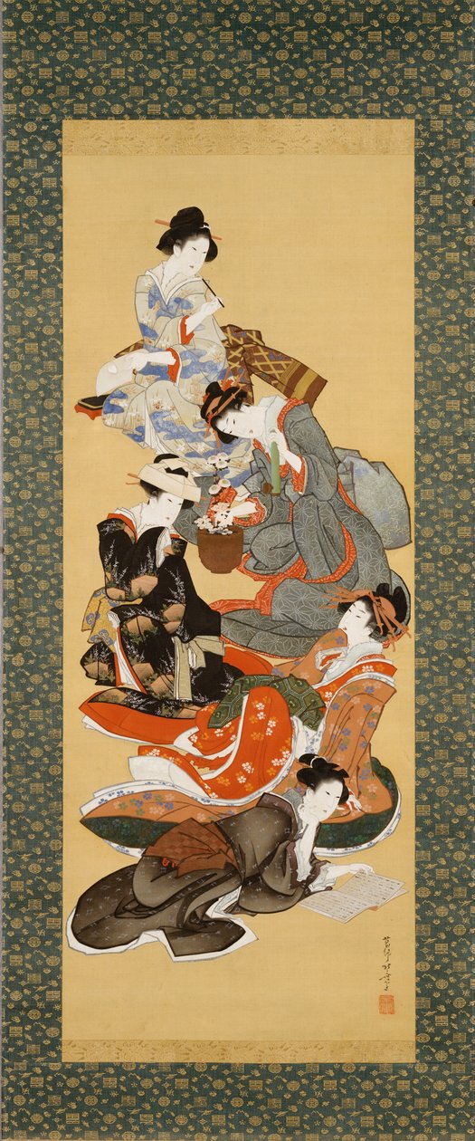 Pięć pięknych kobiet autorstwa Katsushika Hokusai