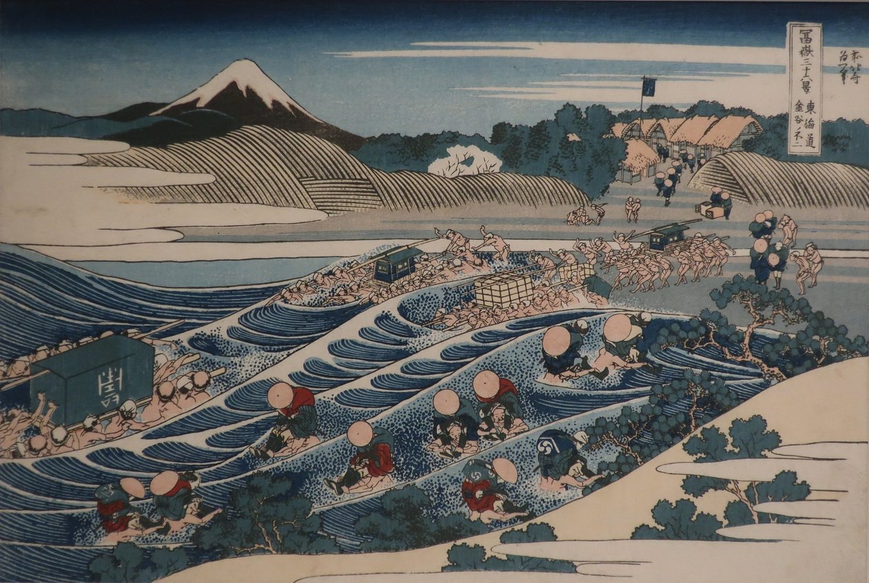 Fuji widziane z Kanaya na Tōkaidō autorstwa Katsushika Hokusai