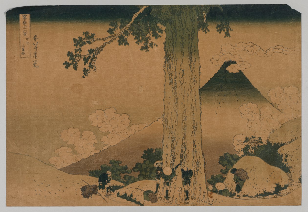 Fuji z przełęczy Mishima, prowincja Koshu autorstwa Katsushika Hokusai