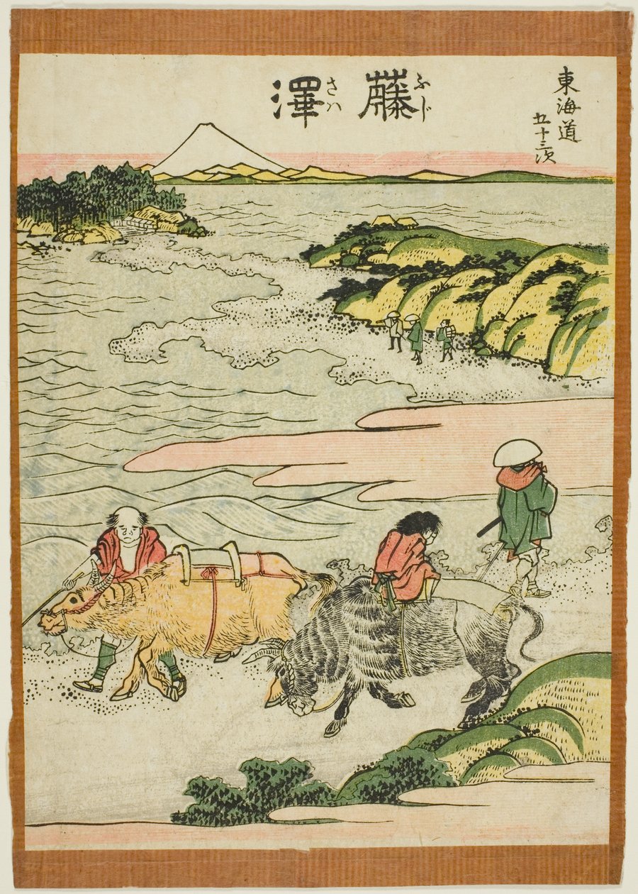 Fujisawa, from the series "Fifty-three Stations of the Tokaido (Tokaido gojusan tsugi)" autorstwa Katsushika Hokusai
