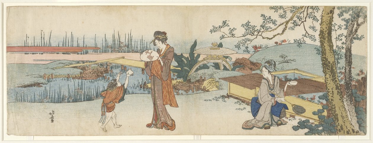 Sprzedawca złotych rybek, 1801-1805 autorstwa Katsushika Hokusai