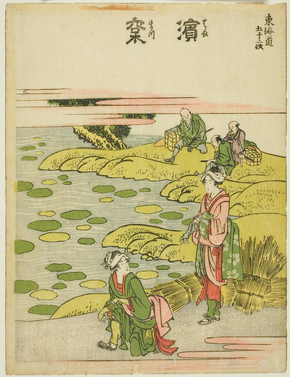 Hamamatsu, z serii „Pięćdziesiąt trzy stacje Tokaido (Tokaido gojusan tsugi)” autorstwa Katsushika Hokusai