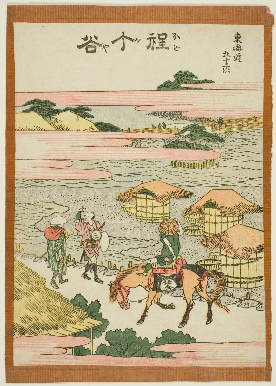 Hodogaya, z serii „Pięćdziesiąt trzy stacje Tokaido (Tokaido gojusan tsugi)” autorstwa Katsushika Hokusai