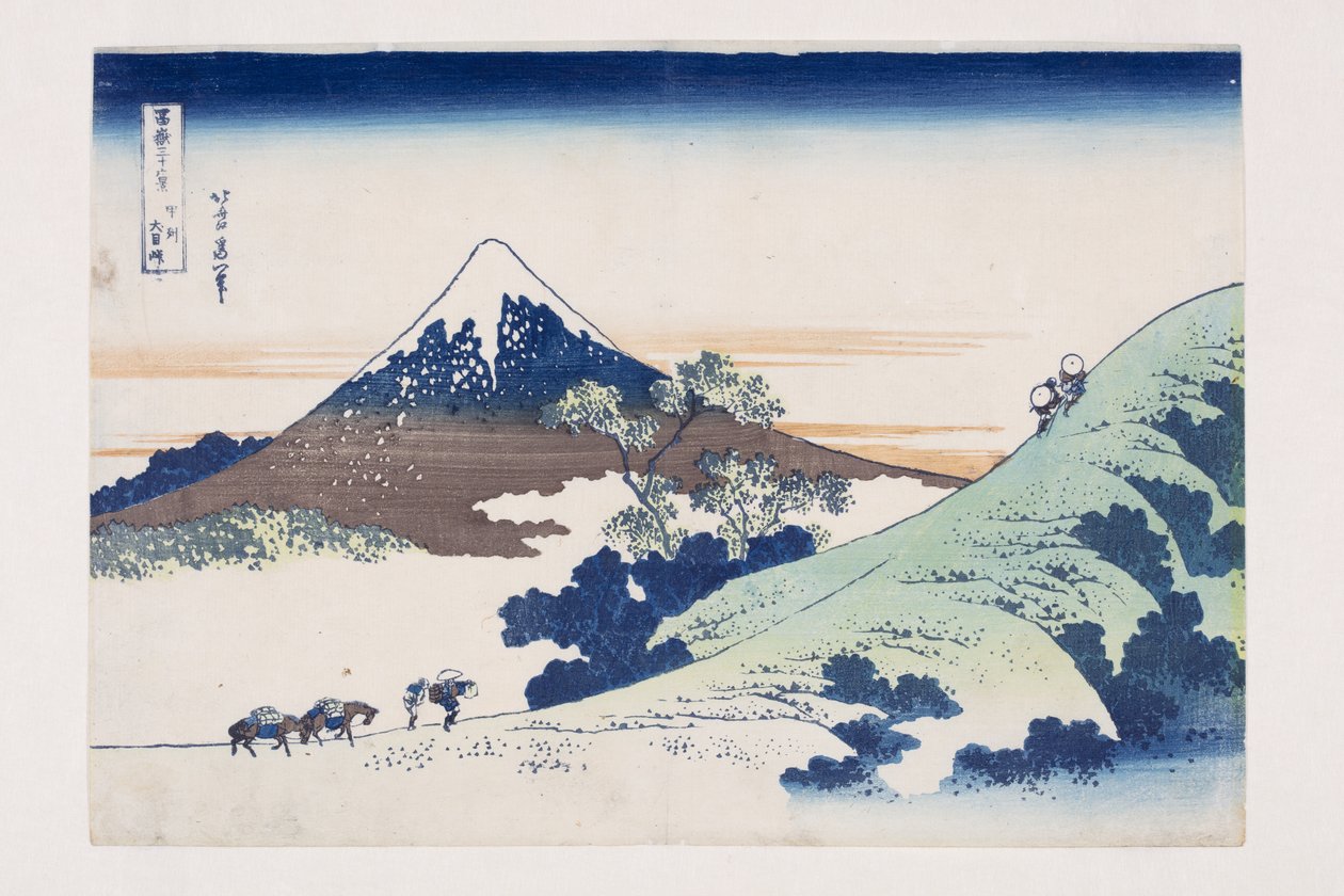 Przełęcz Inume w prowincji Kai (Koshu Inume-toge) (kolorowy drzeworyt) autorstwa Katsushika Hokusai