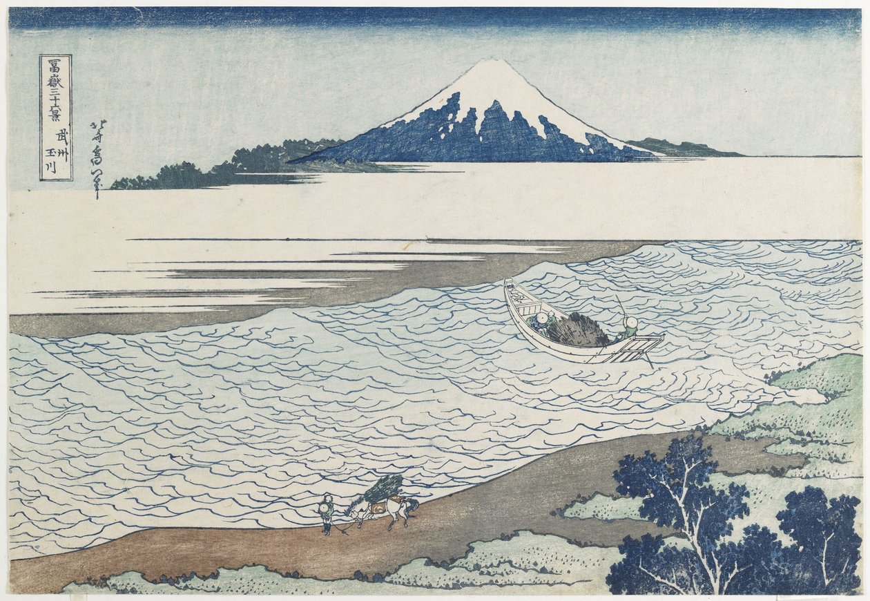 Rzeka Jewel w prowincji Musashi, 1831-1834 autorstwa Katsushika Hokusai