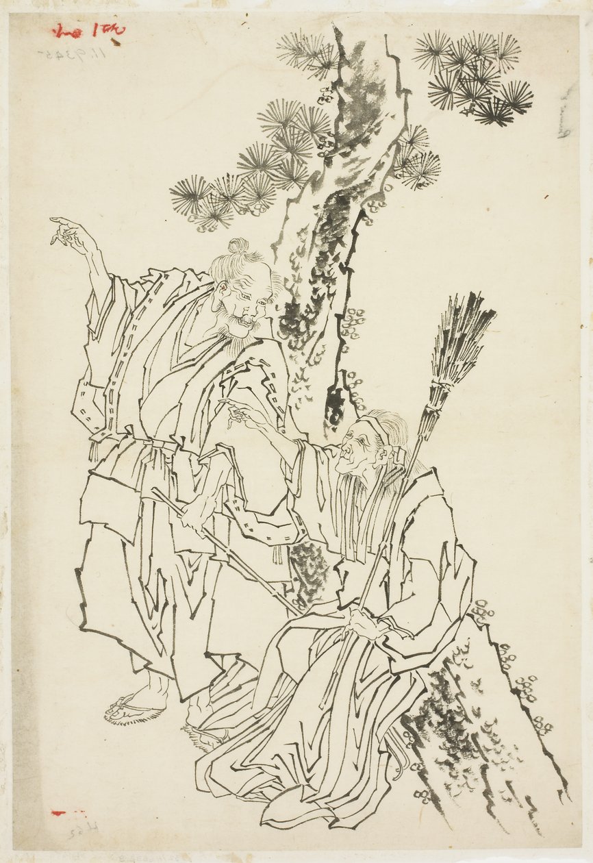Jo and Uba; Theme of Takasago, ca. 1815-49 (ink on paper) autorstwa Katsushika Hokusai