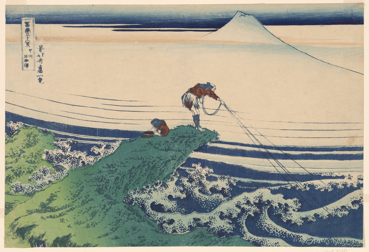 Kajikazawa Kazukai P Lovinse (stara sake Kajikazawa), z serii Te „Tyrty x widoki góry Fuji (Fugaku Usaju Rokukatsu)” autorstwa Katsushika Hokusai