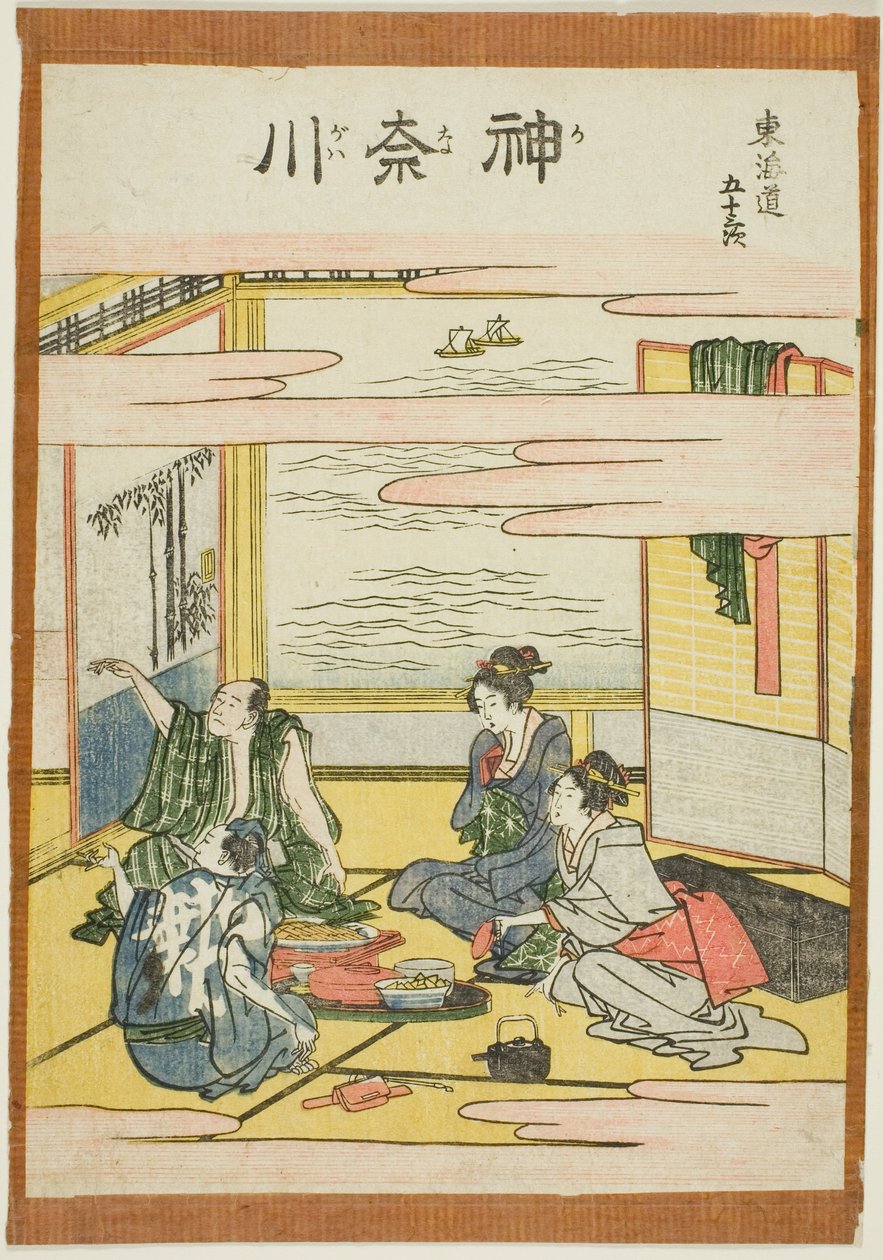 Kanagawa, z serii „Pięćdziesiąt trzy stacje Tokaido (Tokaido gojusan tsugi)” autorstwa Katsushika Hokusai