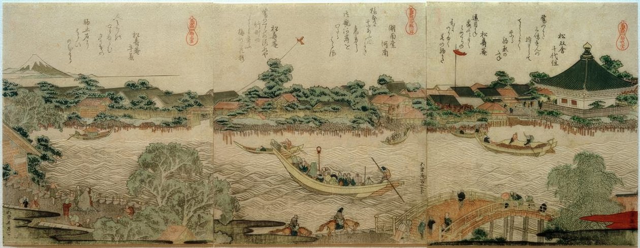 Kulthalle des Komagata-Tempels autorstwa Katsushika Hokusai