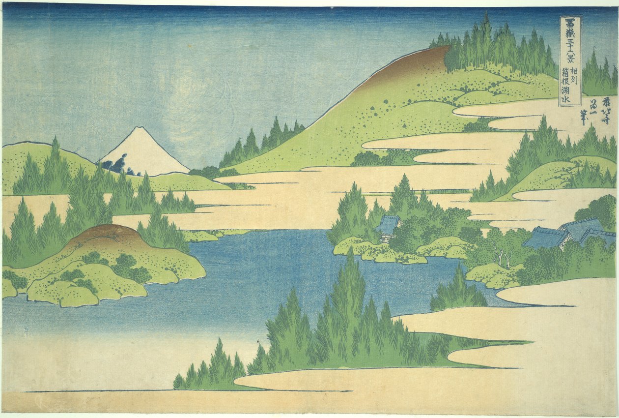 Jezioro Hakone w prowincji Segami, z cyklu Trzydzieści sześć widoków na górę Fuji autorstwa Katsushika Hokusai