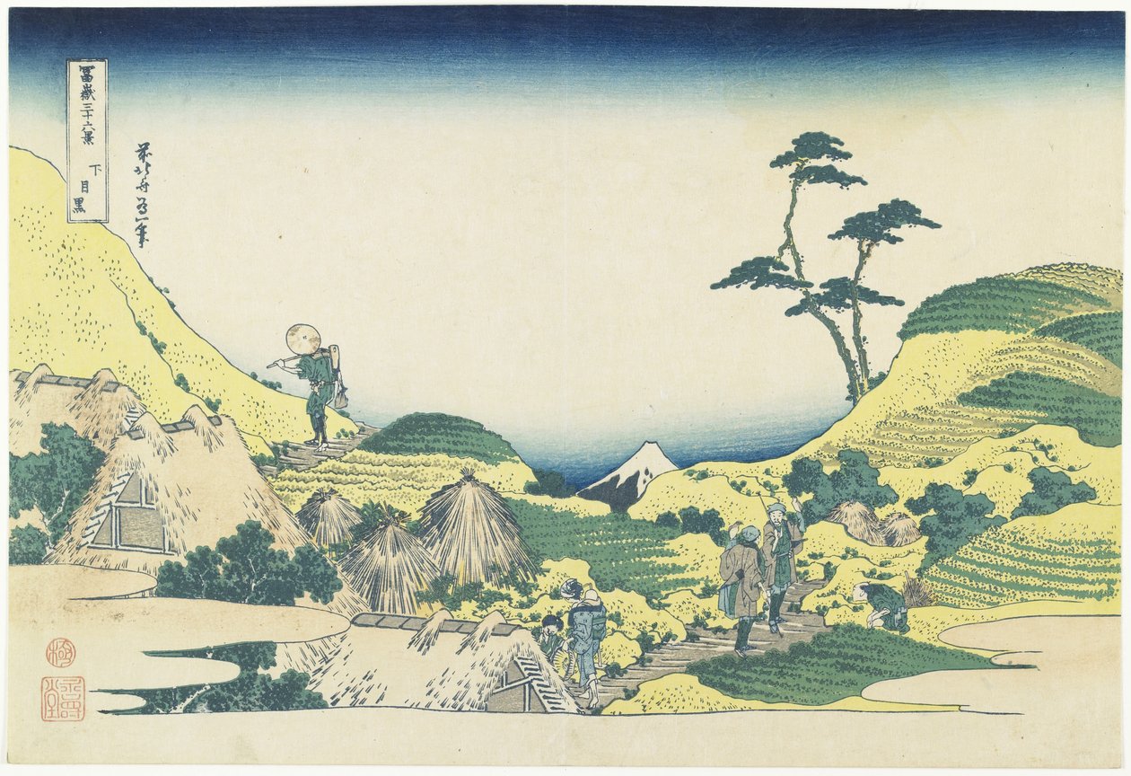 Lower Meguro, 1831-1834 autorstwa Katsushika Hokusai