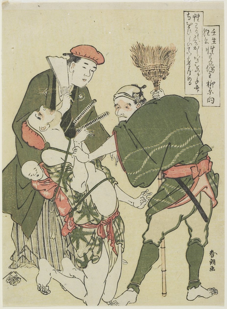 Złośliwy ksiądz, ok. 1790 autorstwa Katsushika Hokusai
