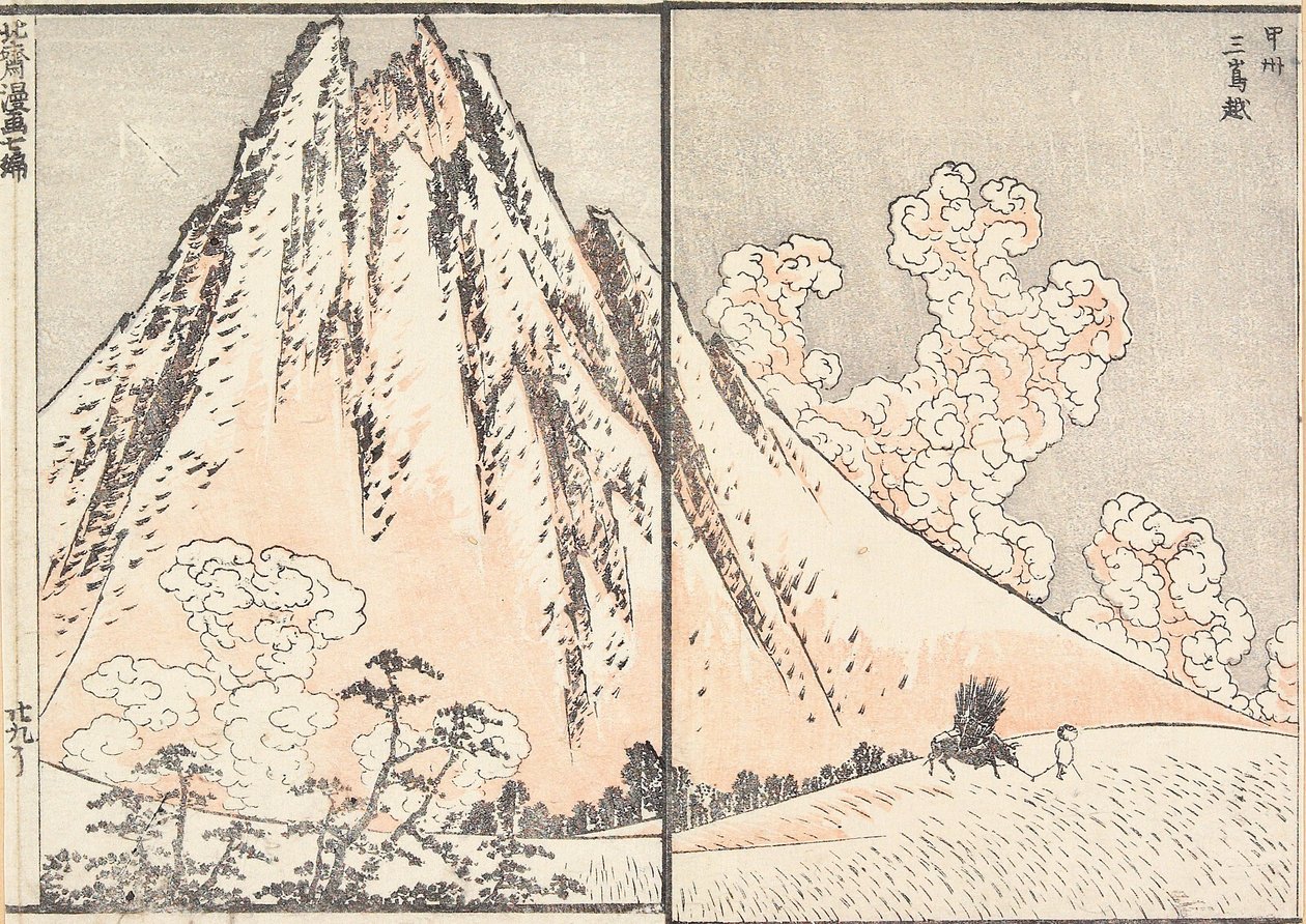 Przełęcz Mishima w prowincji Kōshū autorstwa Katsushika Hokusai